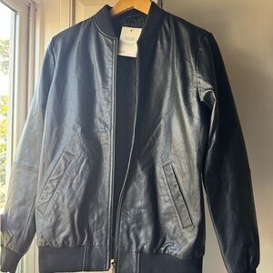 ASOS Black Bomber Jacket with Ribbed Collar